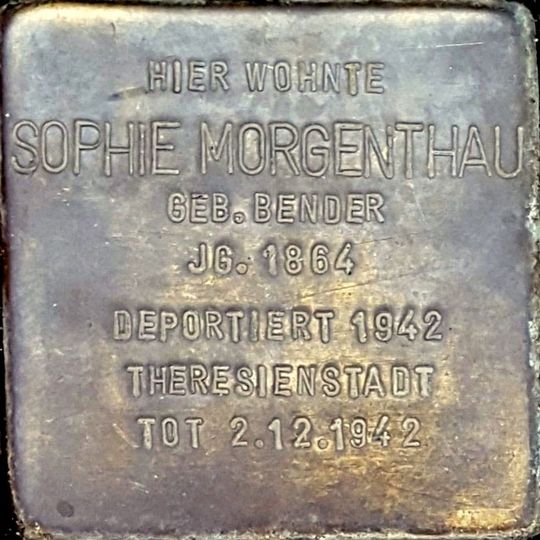 Stolperstein en memoria de Sophie Morgenthau geb. Bender