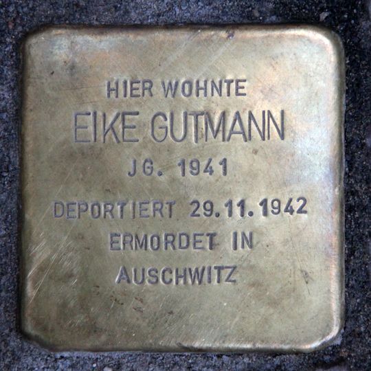 Stolperstein dedicated to Eike Gutmann