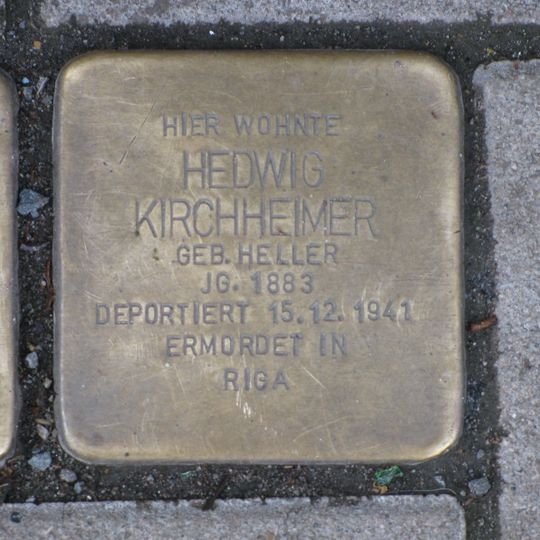 Stolperstein à la mémoire de Hedwig Kirchheimer