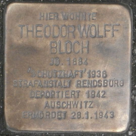 Stolperstein en memoria de Theodor Wolff Bloch
