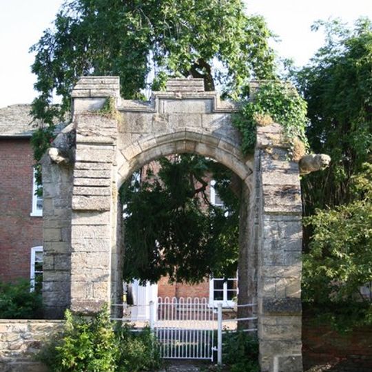 Gateway At Kettlethorpe Hall, Mounting Block, Garden Wall And Gate Piers