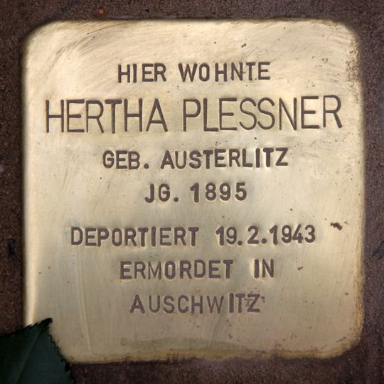 Stolperstein à la mémoire de Hertha Plessner