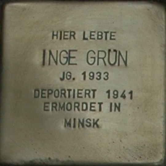 Stolperstein en memoria de Inge Grün