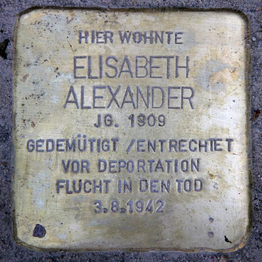Stolperstein en memoria de Elisabeth Alexander