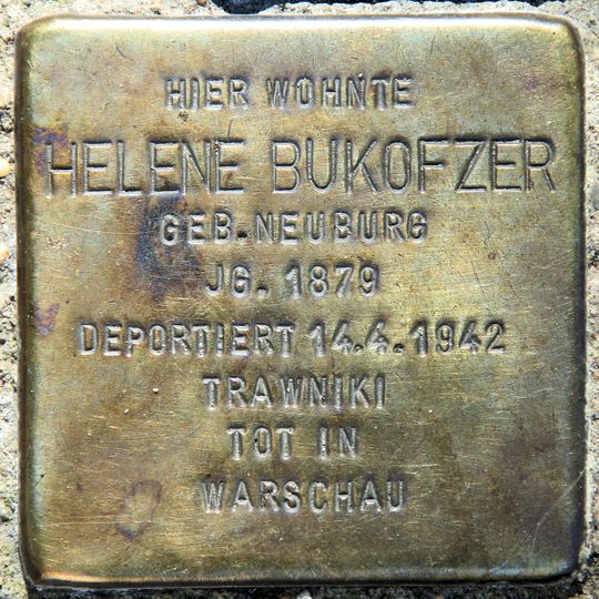 Stolperstein en memoria de Helene Bukofzer