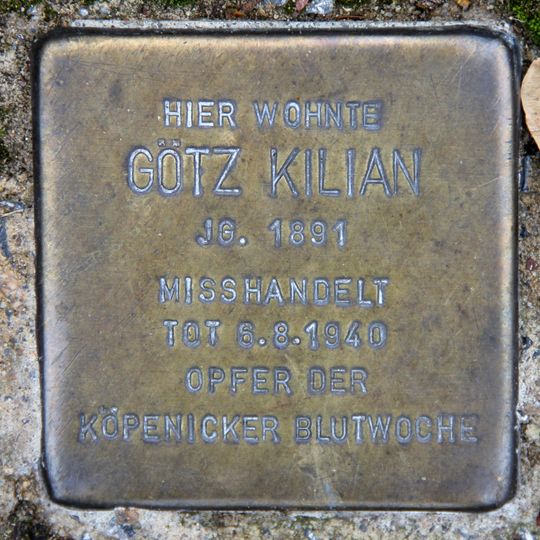 Stolperstein en memoria de Götz Kilian