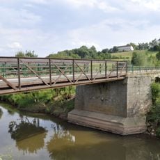 Iron truss bridge over the Elbe in Kuks
