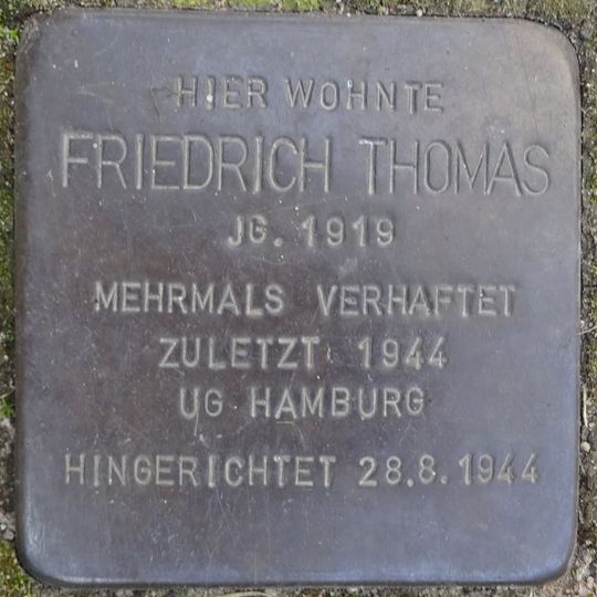 Stolperstein en memoria de Friedrich Thomas