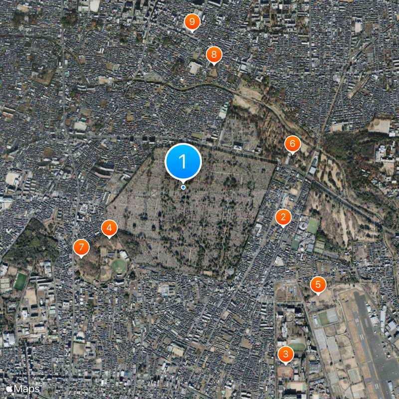 Cimetière de Tama Carte