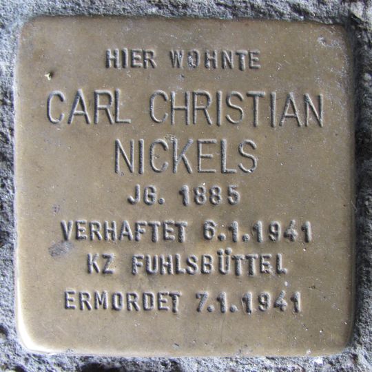 Stolperstein à la mémoire de Carl Christian Nickels