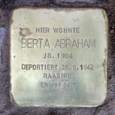 Stolperstein dedicated to Berta Abraham
