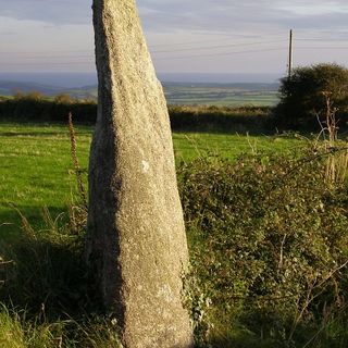 Standing stone known as the Long Stone, 180m north of Halvanance Farm
