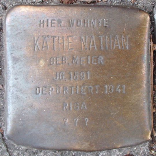 Stolperstein dedicated to Käthe Nathan