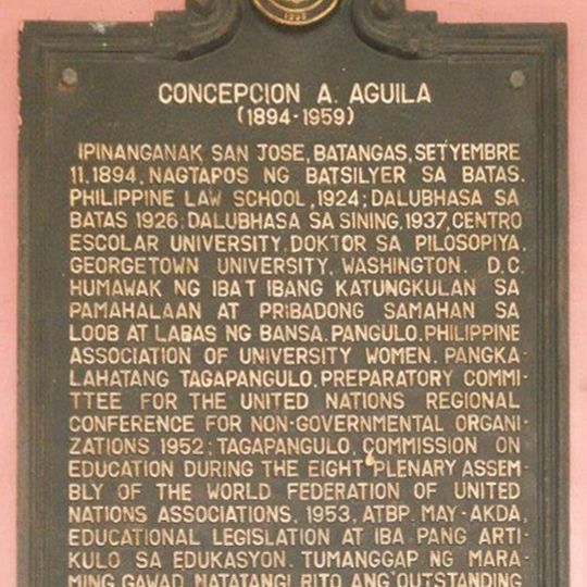 Concepcion A. Aguila historical marker