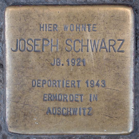 Stolperstein dedicated to Joseph Schwarz
