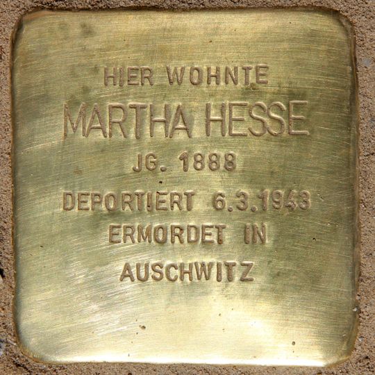 Stolperstein dedicated to Martha Hesse