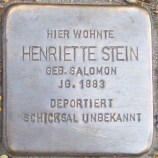 Stolperstein for Henriette Stein