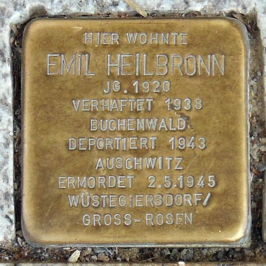 Stolperstein en memoria de Emil Heilbronn