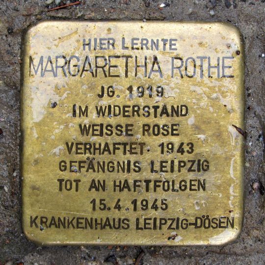 Stolperstein en memoria de Margaretha Rothe