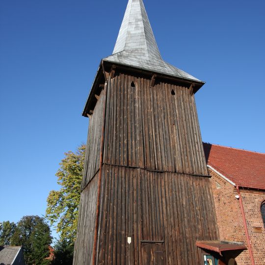 Wooden bell tower in Sieniawa