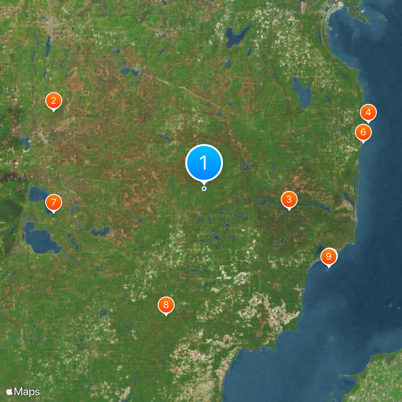 Area code 989 Map