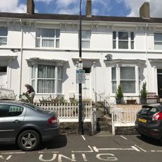 No 8, including front garden wall, gate and railings