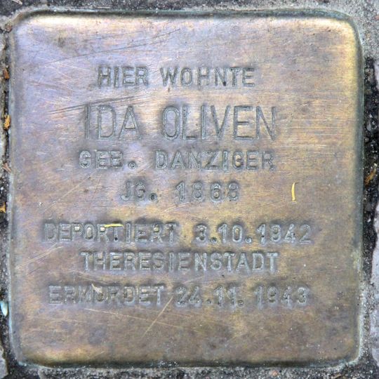Stolperstein dedicated to Ida Oliven
