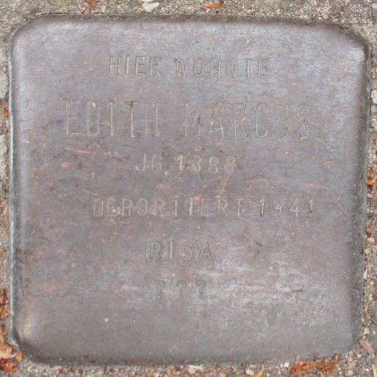 Stolperstein dedicated to Edith Marcus