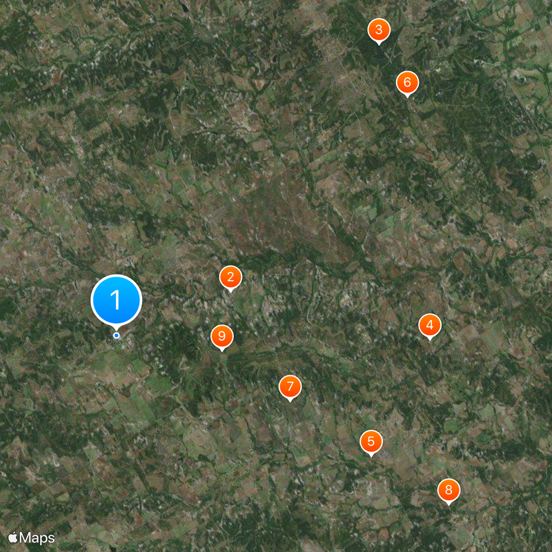 Cranfills Gap Map
