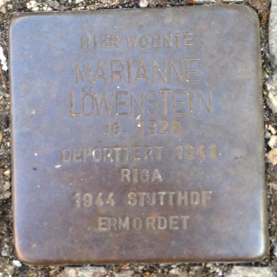 Stolperstein en memoria de Marianne Löwenstein