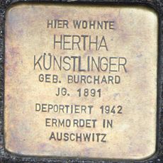 Stolperstein à la mémoire de Hertha Künstlinger