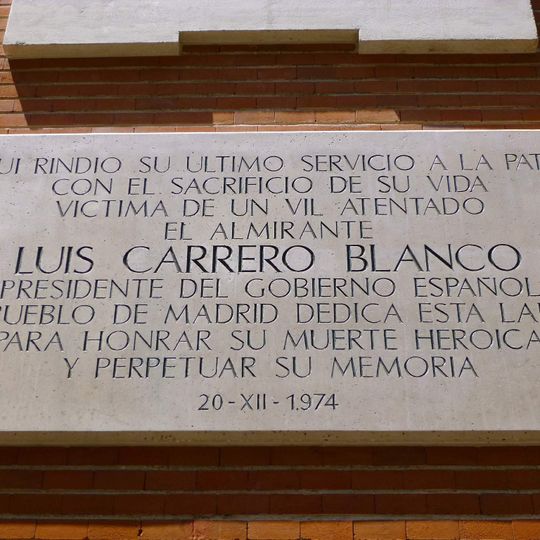 Commemorative plaque to Luis Carrero Blanco, Madrid
