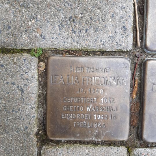 Stolperstein en memoria de Lea Lia  Friedmann