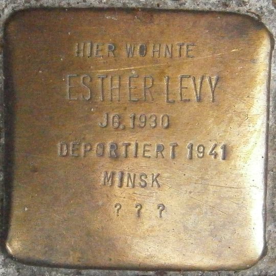 Stolperstein dedicated to Esther Levy