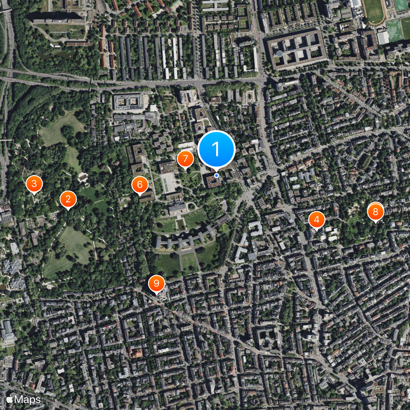 Uniwersytet Johanna Wolfganga Goethego we Frankfurcie nad Menem Mapa