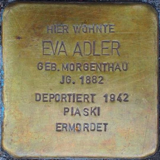 Stolperstein à la mémoire d’Eva Adler