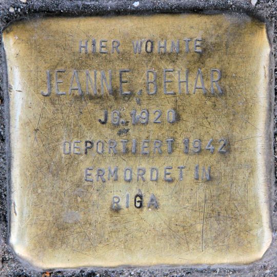 Stolperstein en memoria de Jeanne Behar
