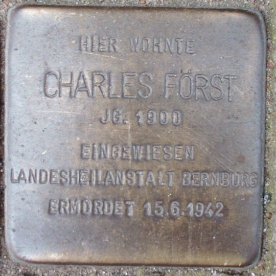 Stolperstein dedicated to Charles Först