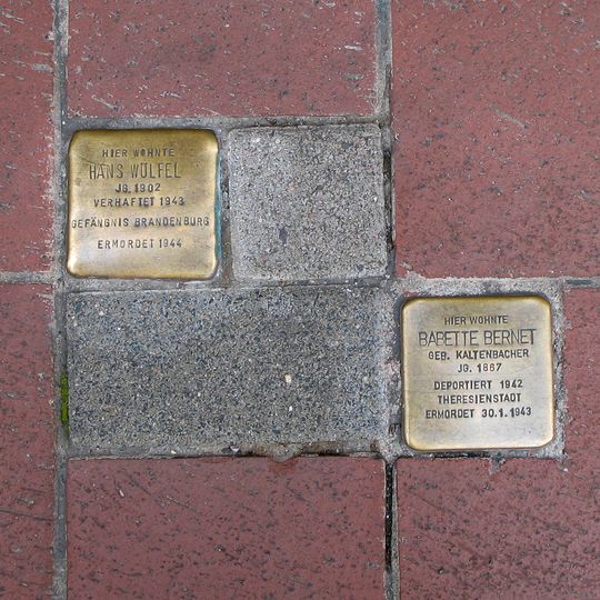 Stolperstein dedicated to Hans Wölfel