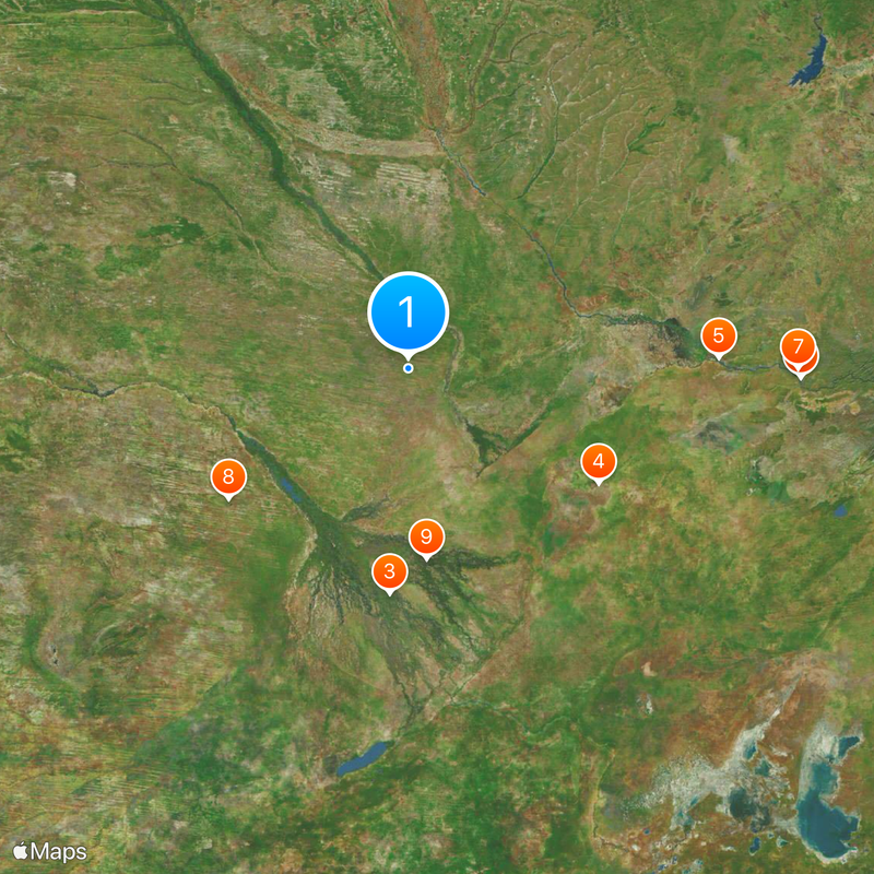 Franja de Caprivi Mapa