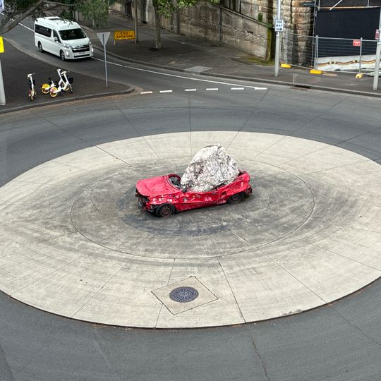 Still Life with Stone and Car