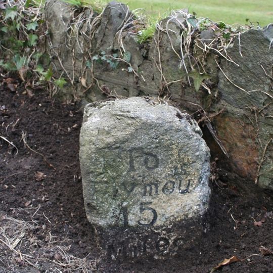 Milestone, 50m W of entrance to Turtley Mill PH